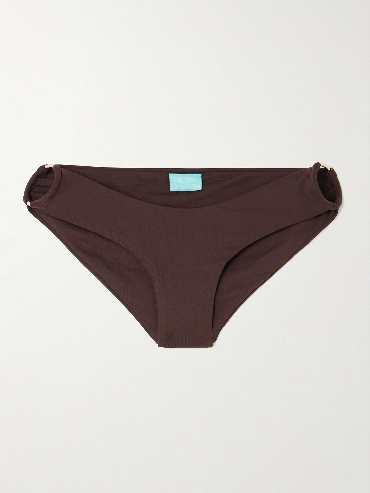 Melissa Odabash Hamburg Ring-embellished Bikini Briefs In Brown