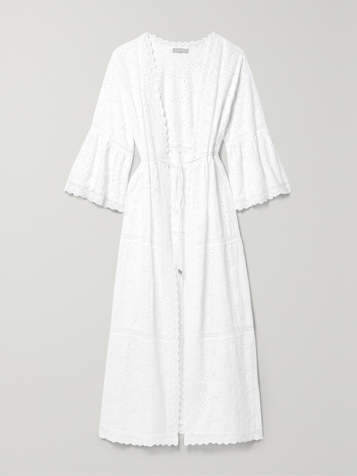 Melissa Odabash Ava Crocheted Lace-trimmed Broderie Anglaise Cotton Coverup In White