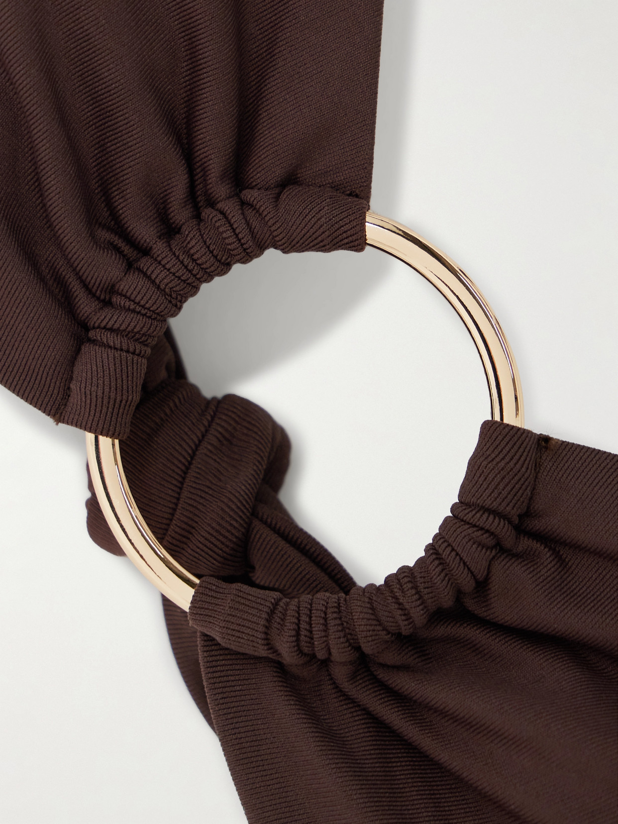 Melissa Odabash Ring-embellished Halterneck Bikini Top In Brown