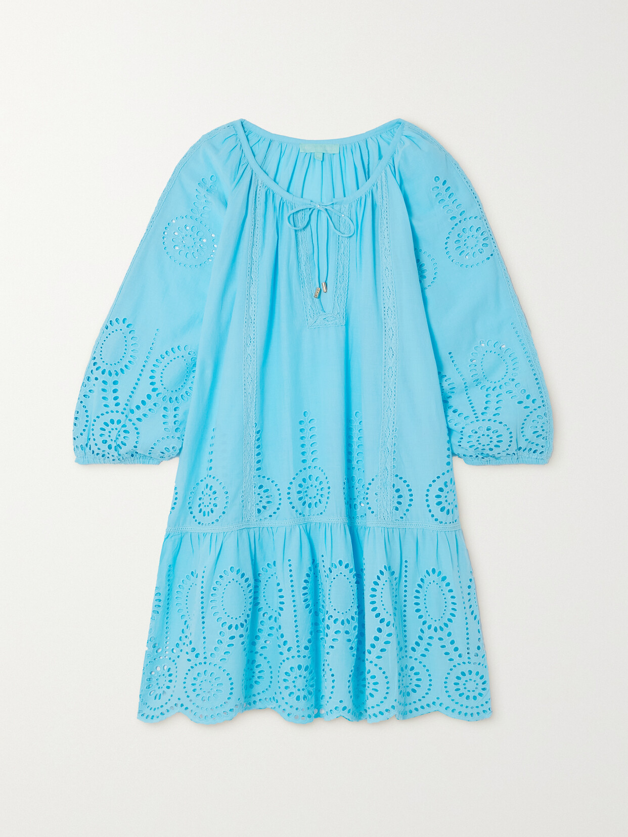 Melissa Odabash Ashley Broderie Anglaise Cotton-voile Coverup In Blue