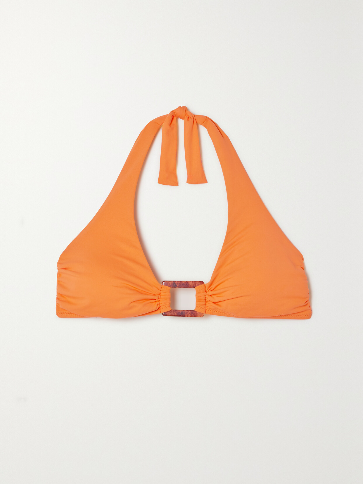 Shop Melissa Odabash Paris Embellished Halterneck Bikini Top In Orange