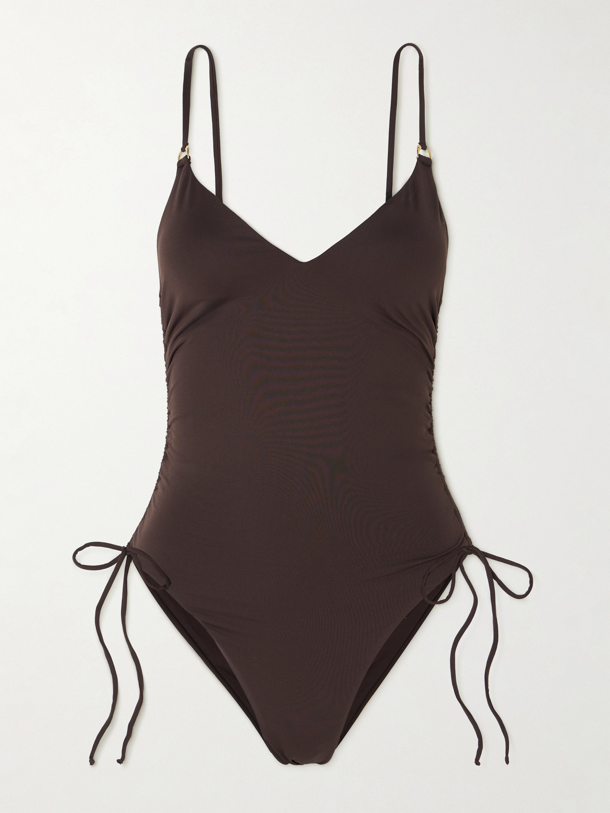 Melissa Odabash Havana Tie-detailed Ruched Stretch Swimsuit - Brown
