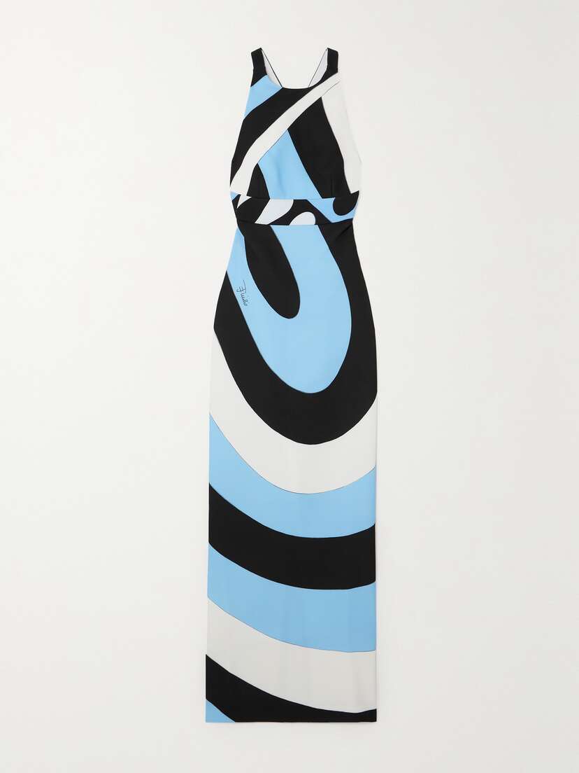 PUCCI Open-back Printed Stretch-crepe Maxi Dress