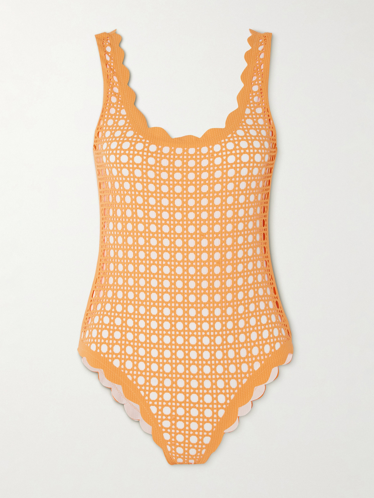 Marysia Palm Springs Scalloped Laser-cut Swimsuit In Print