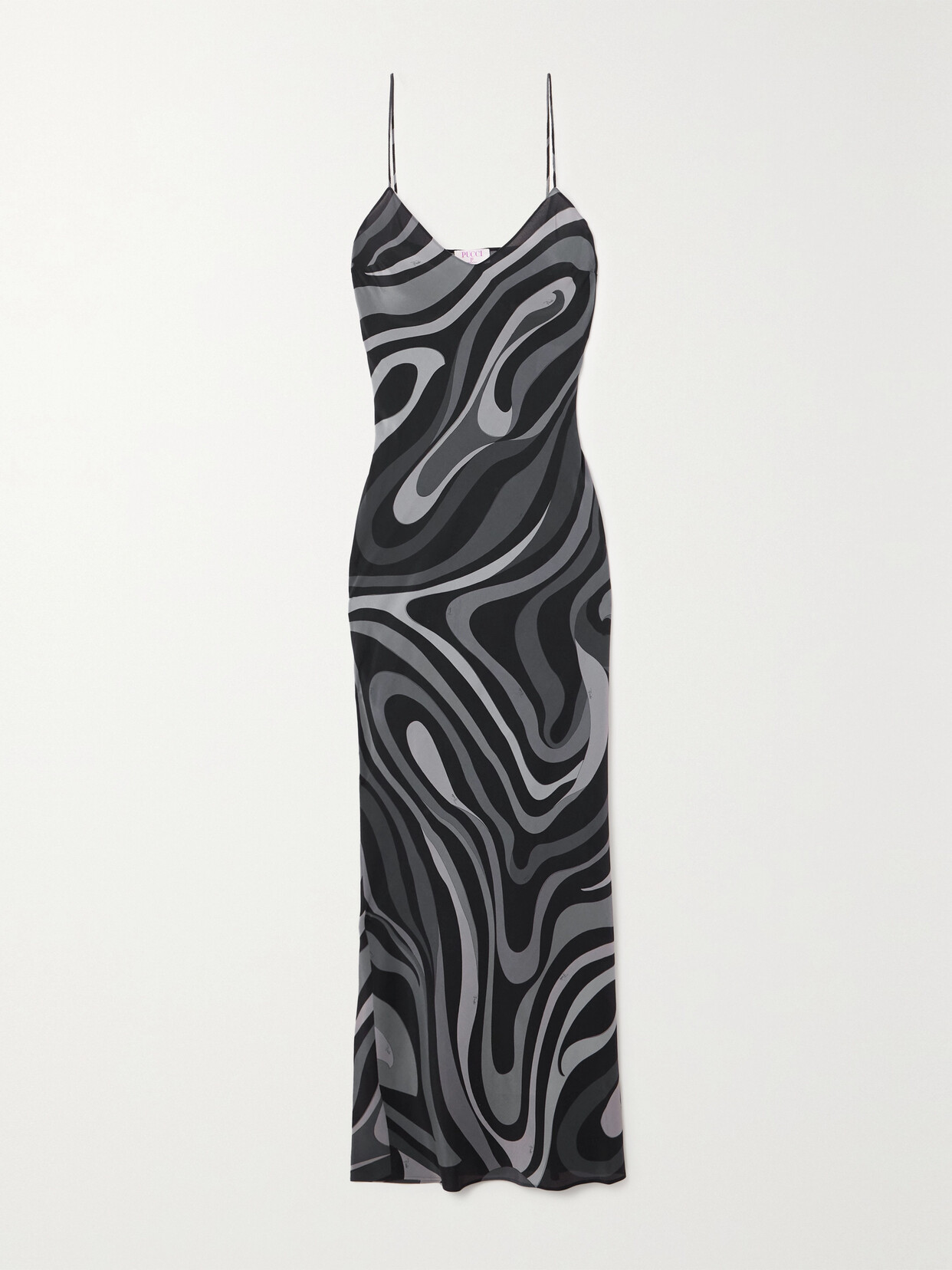 PUCCI - Printed Silk-crepe De Chine Maxi Dress - Black