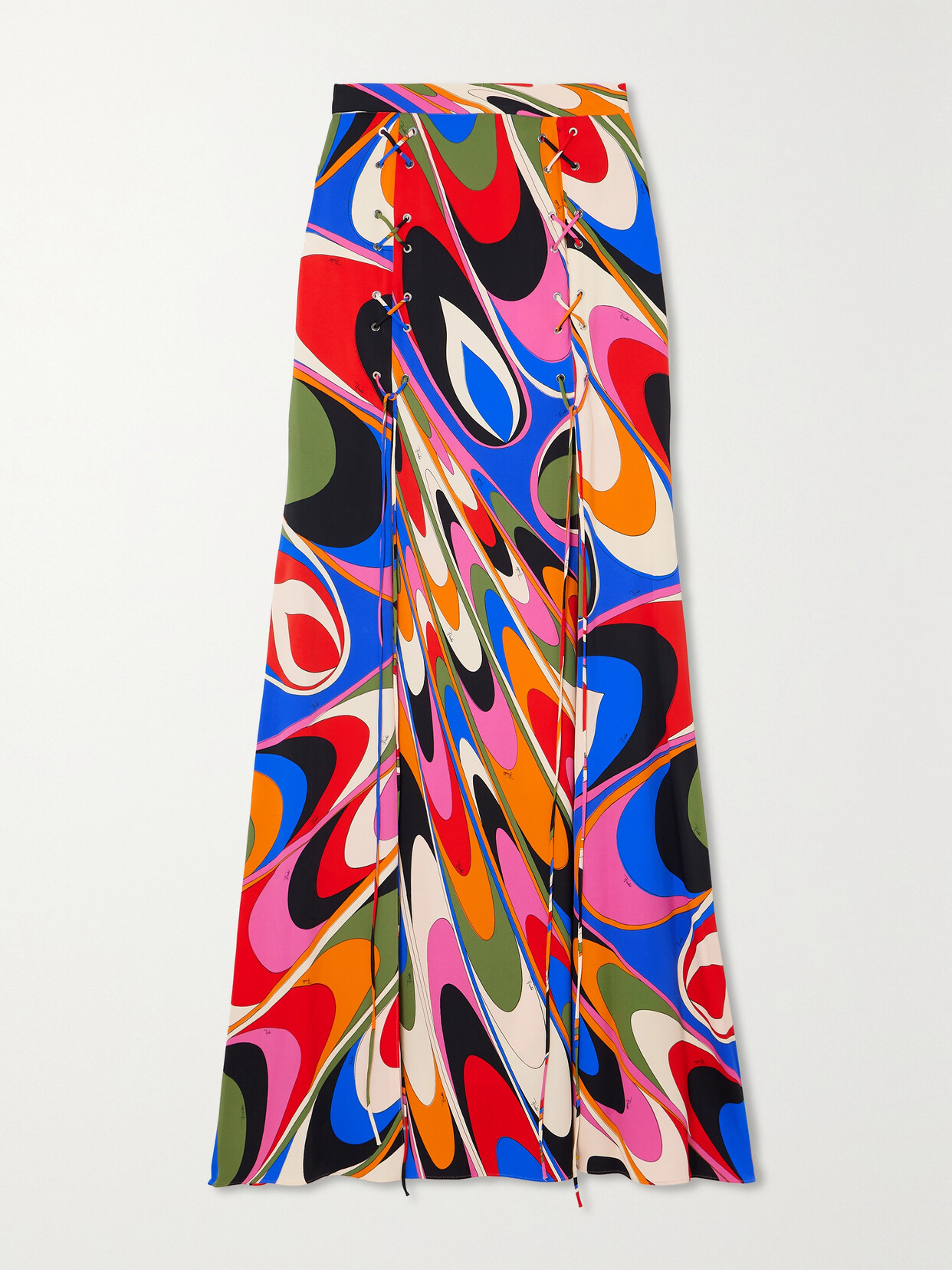 Pucci Blue Onde-print Maxi Skirt In Pink