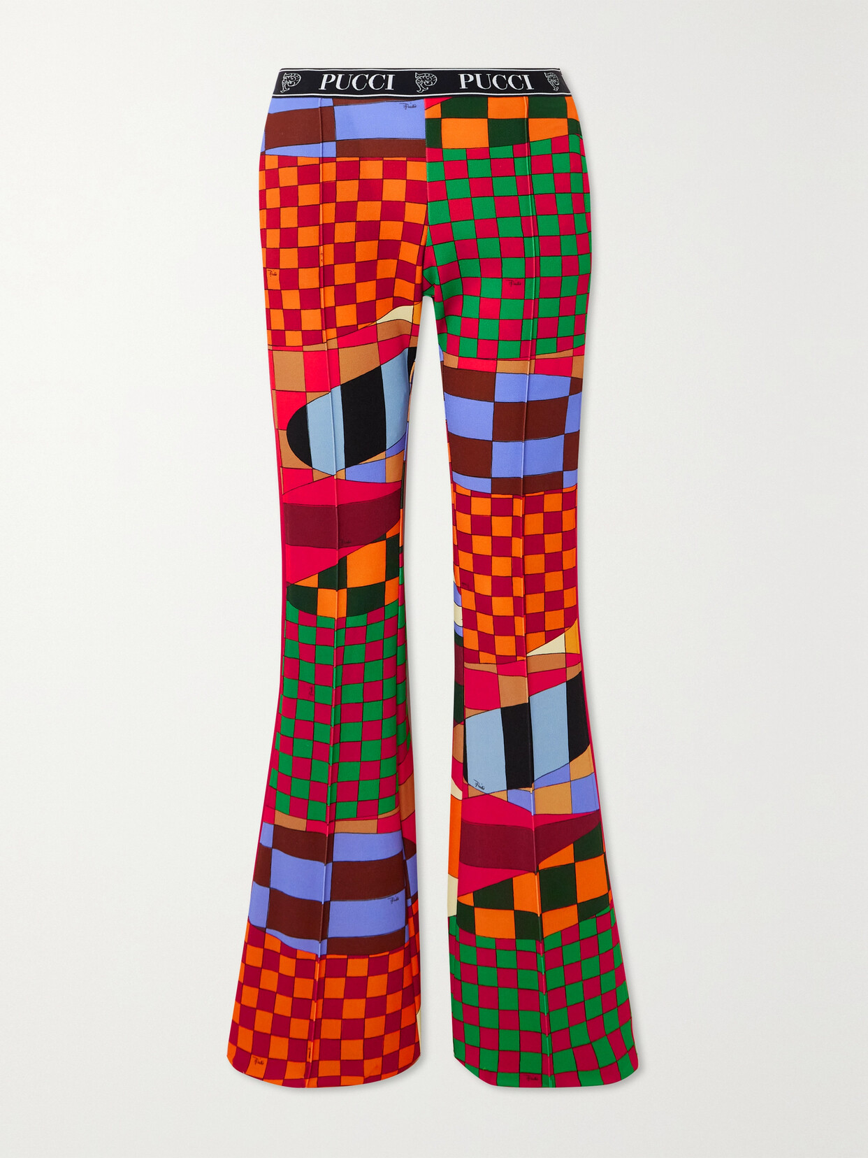 PUCCI Pleated Printed Jersey Flared Pants - IT46