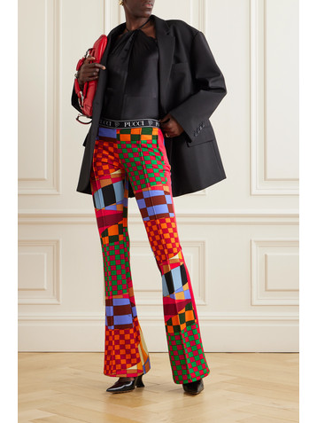 Pucci Pleated printed jersey flared pants