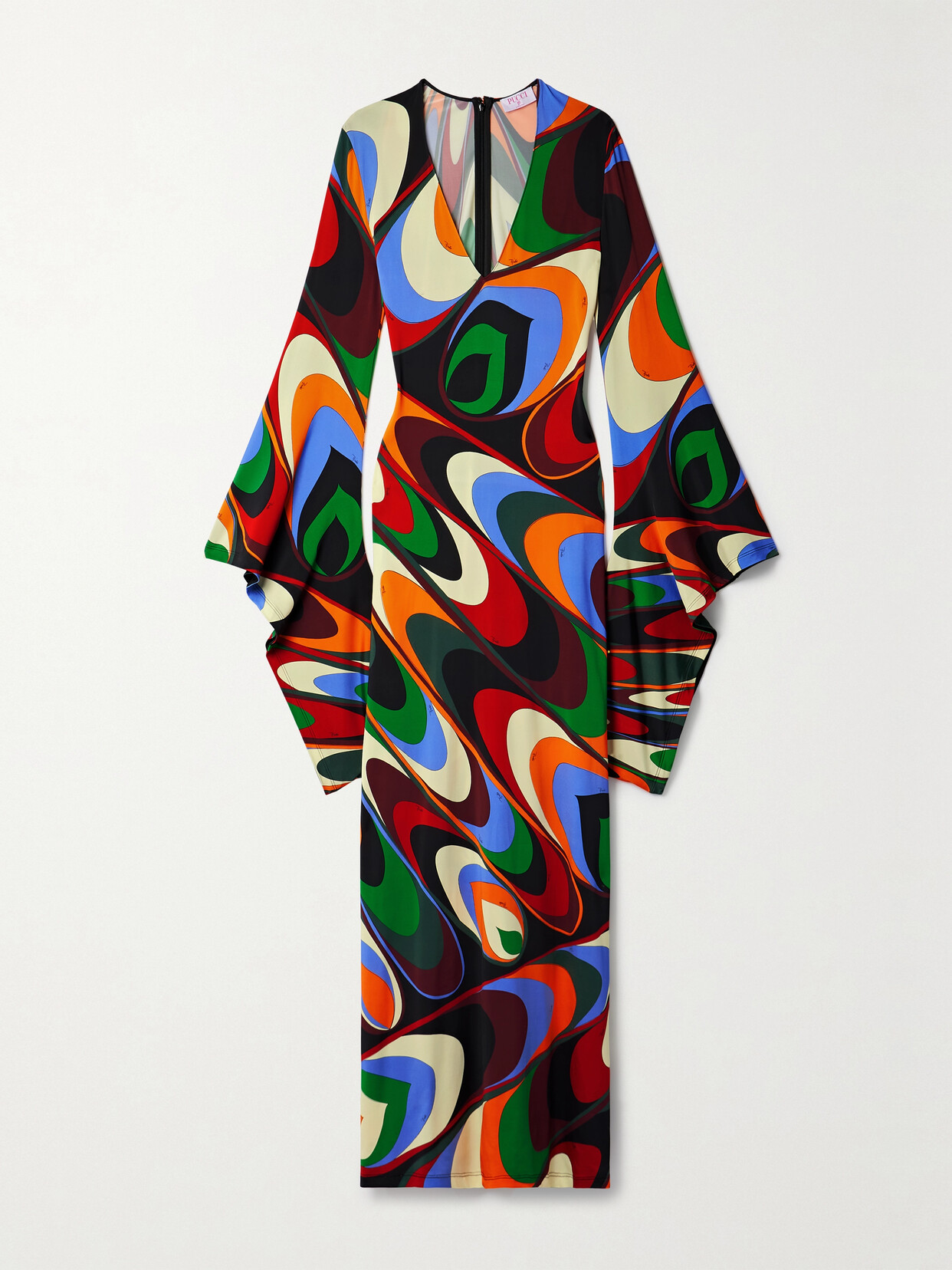 PUCCI PRINTED STRETCH-SATIN MAXI DRESS