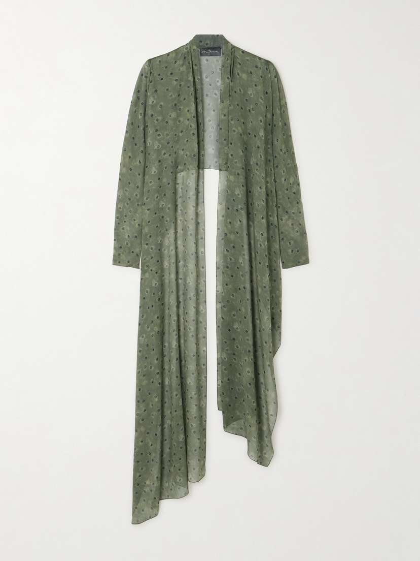 Cortana + Net Sustain Irina Printed Silk-georgette Wrap Jacket