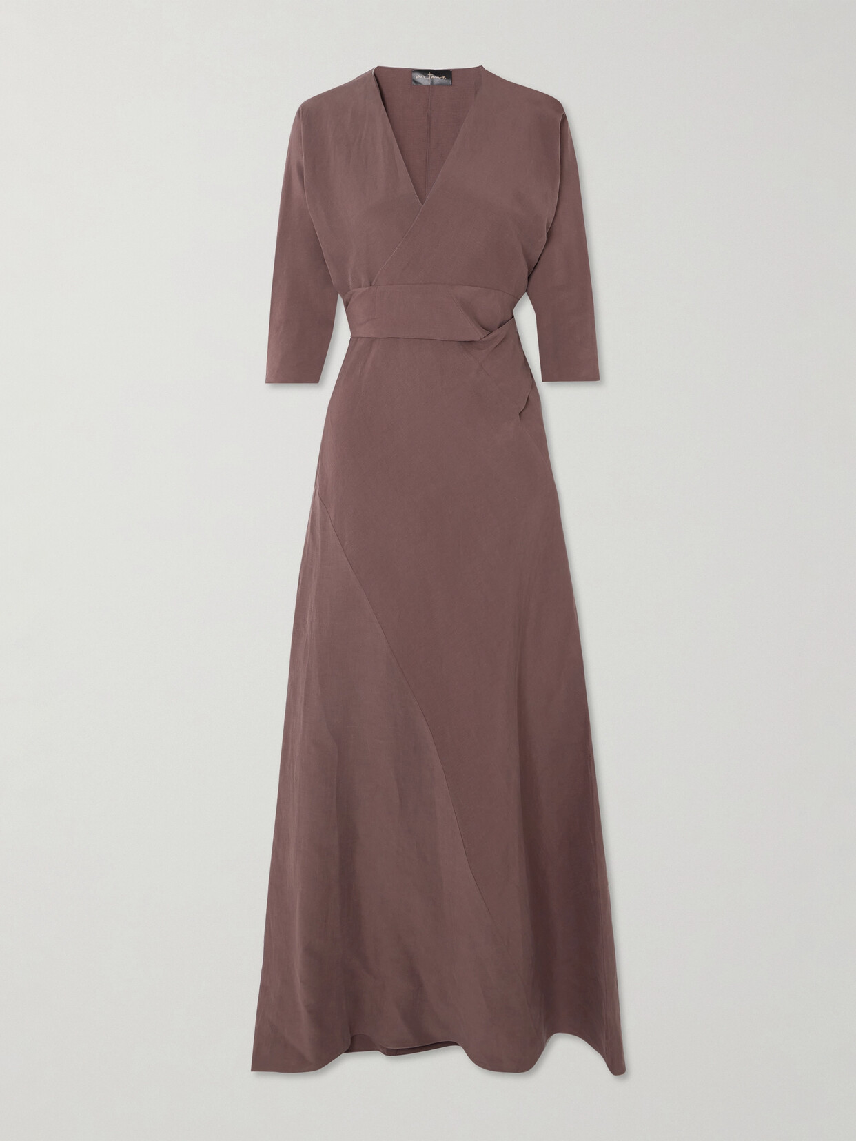 Cortana + Net Sustain Tanami Linen And Silk-blend Maxi Wrap Dress - Purple