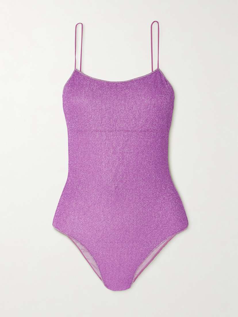 Oséree Lumière Backless Metallic Swimsuit