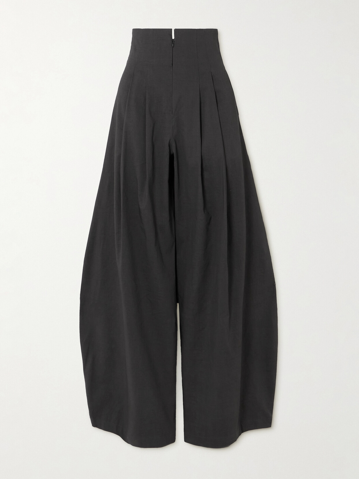 Cortana + Net Sustain Mira Pleated Hemp-blend Wide-leg Trousers In Black