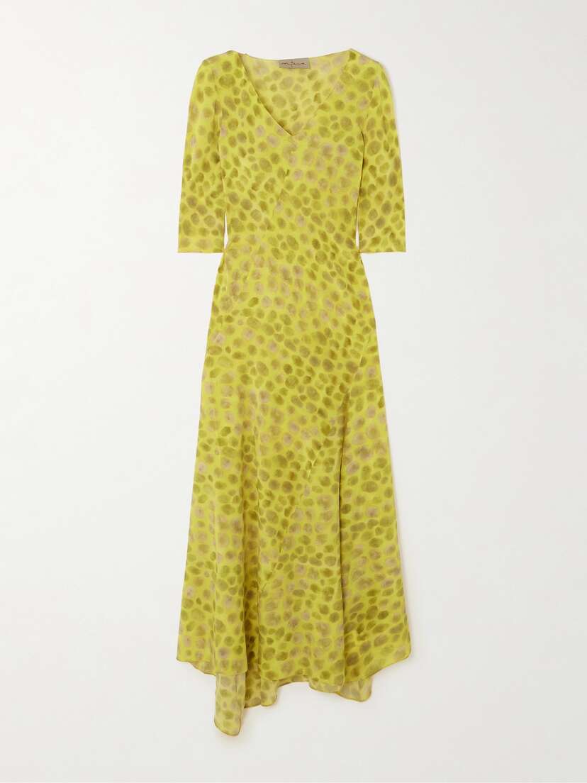 Cortana + Net Sustain Khata Gathered Printed Silk-georgette Dress