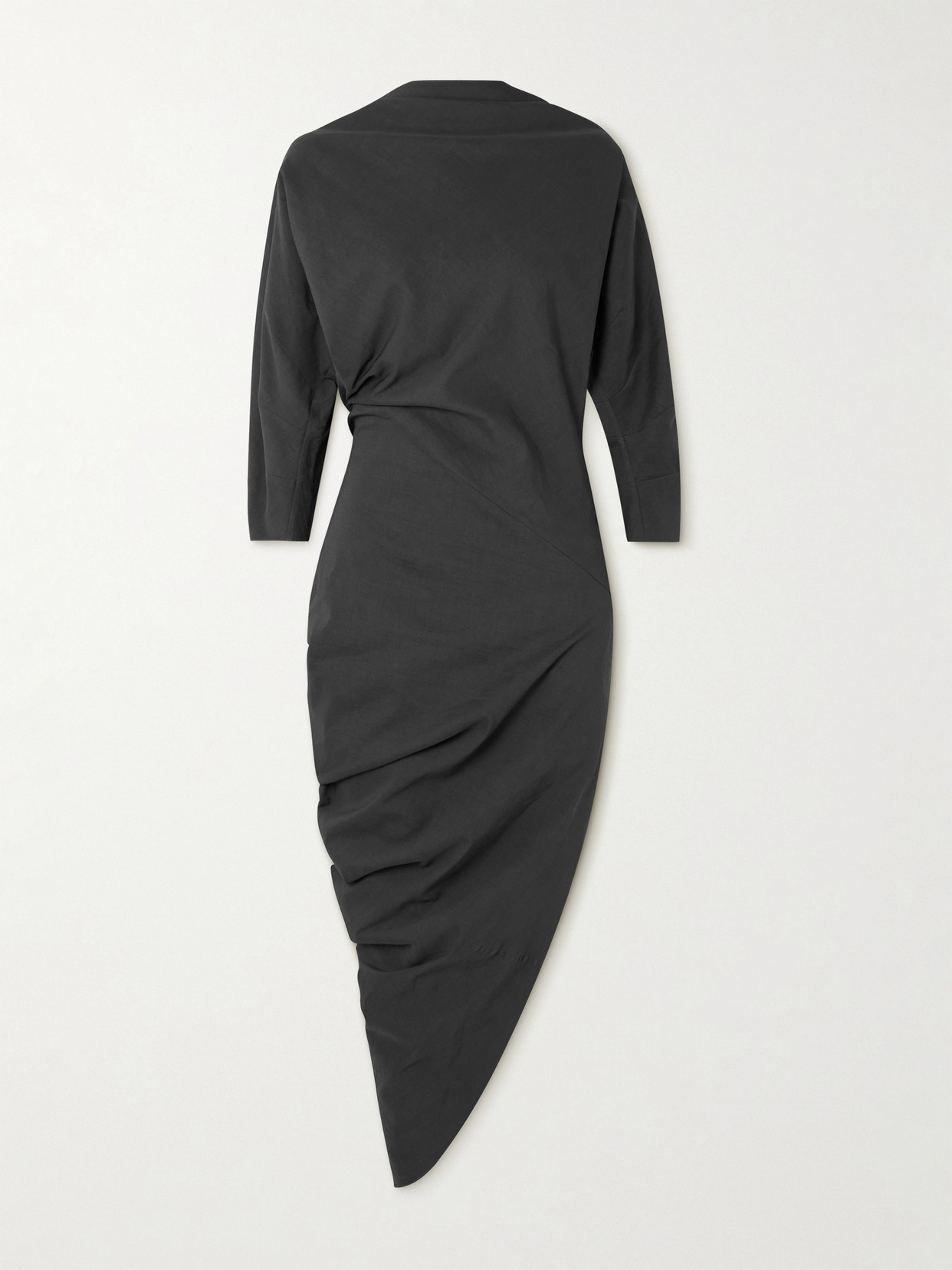 Cortana + Net Sustain Mira Asymmetric Hemp-blend Midi Dress - Black