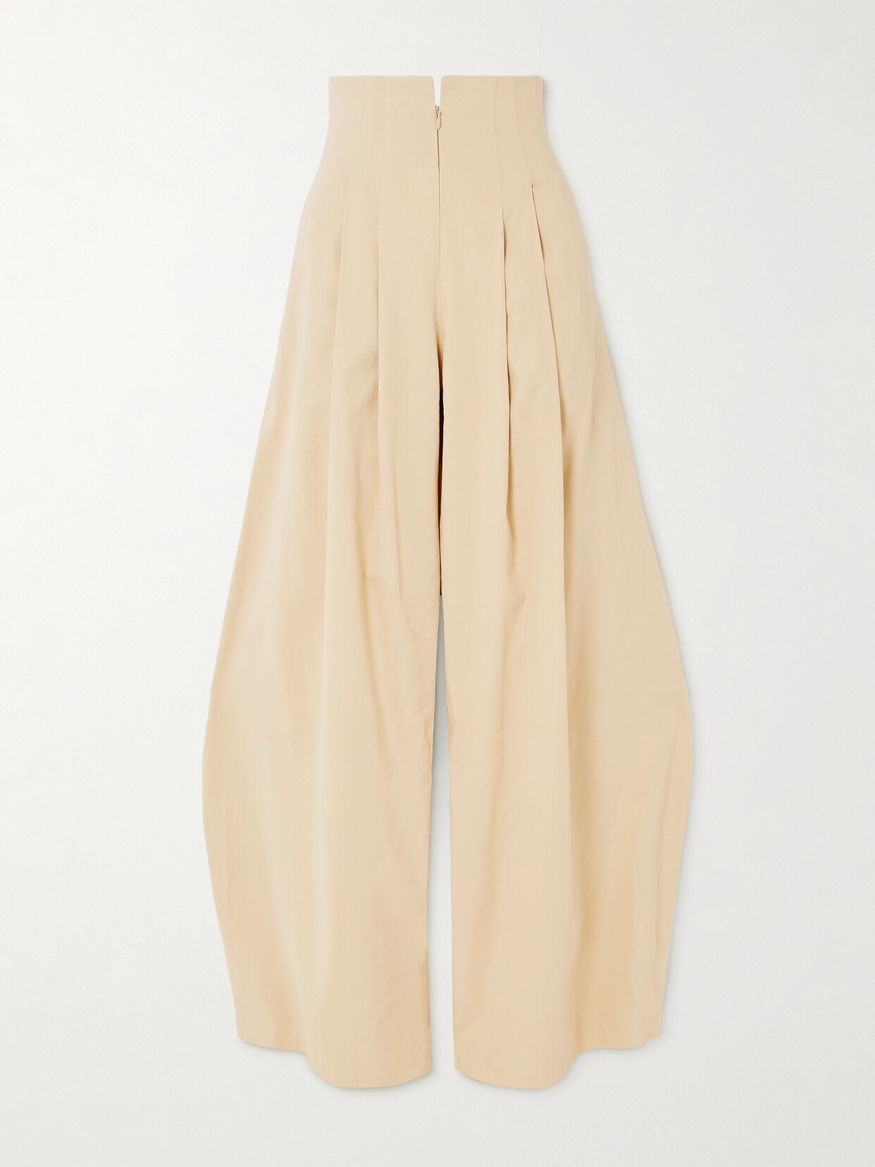 Cortana + Net Sustain Mira Pleated Hemp-blend Wide-leg Pants In Orange