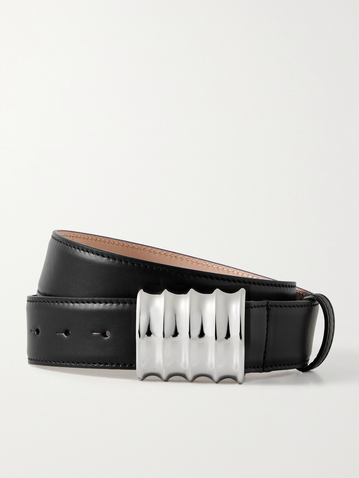 Khaite Julius Medium Leather Belt In Black