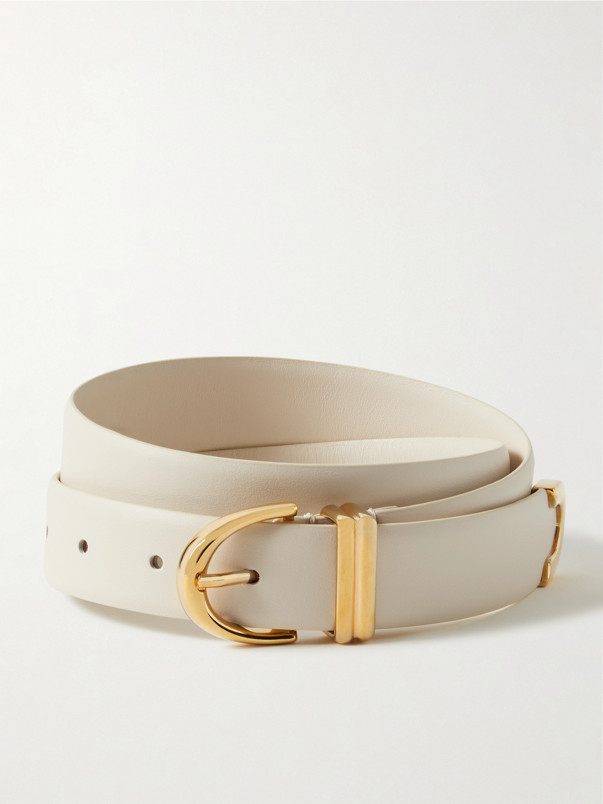 Khaite Bambi Leather Belt In Cream