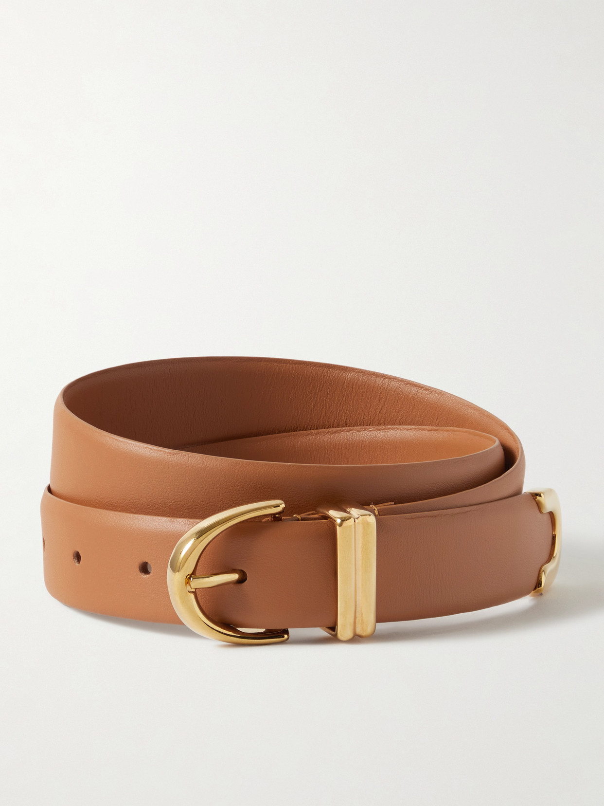 Shop Khaite Bambi Leather Belt In Brown