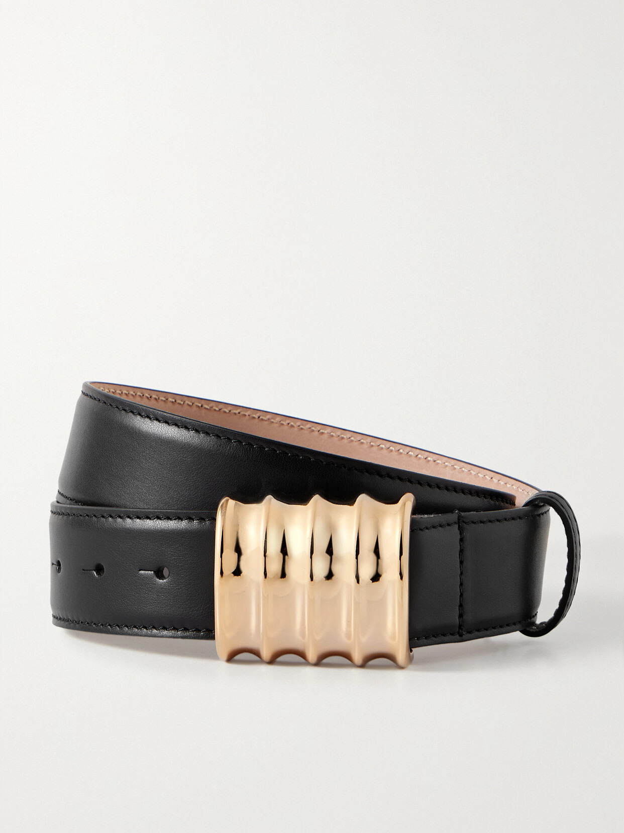 Khaite Julius Medium Leather Belt In Black