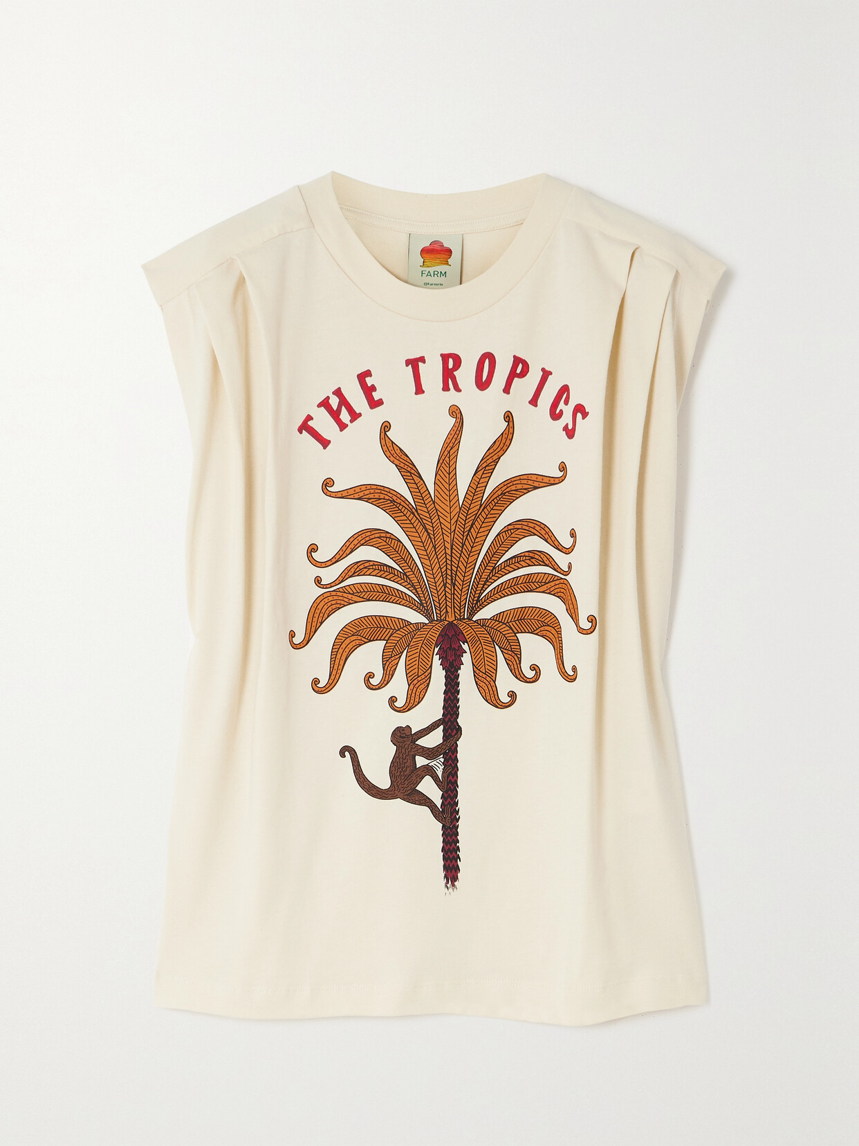 Farm Rio + Net Sustain The Tropics Printed Organic Cotton-jersey T-shirt In Neutrals