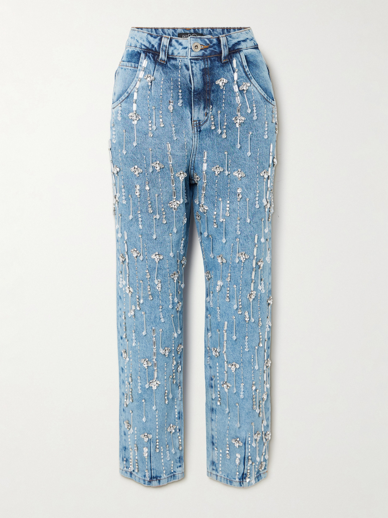 PatBO - Embellished Straight-leg Jeans - Blue