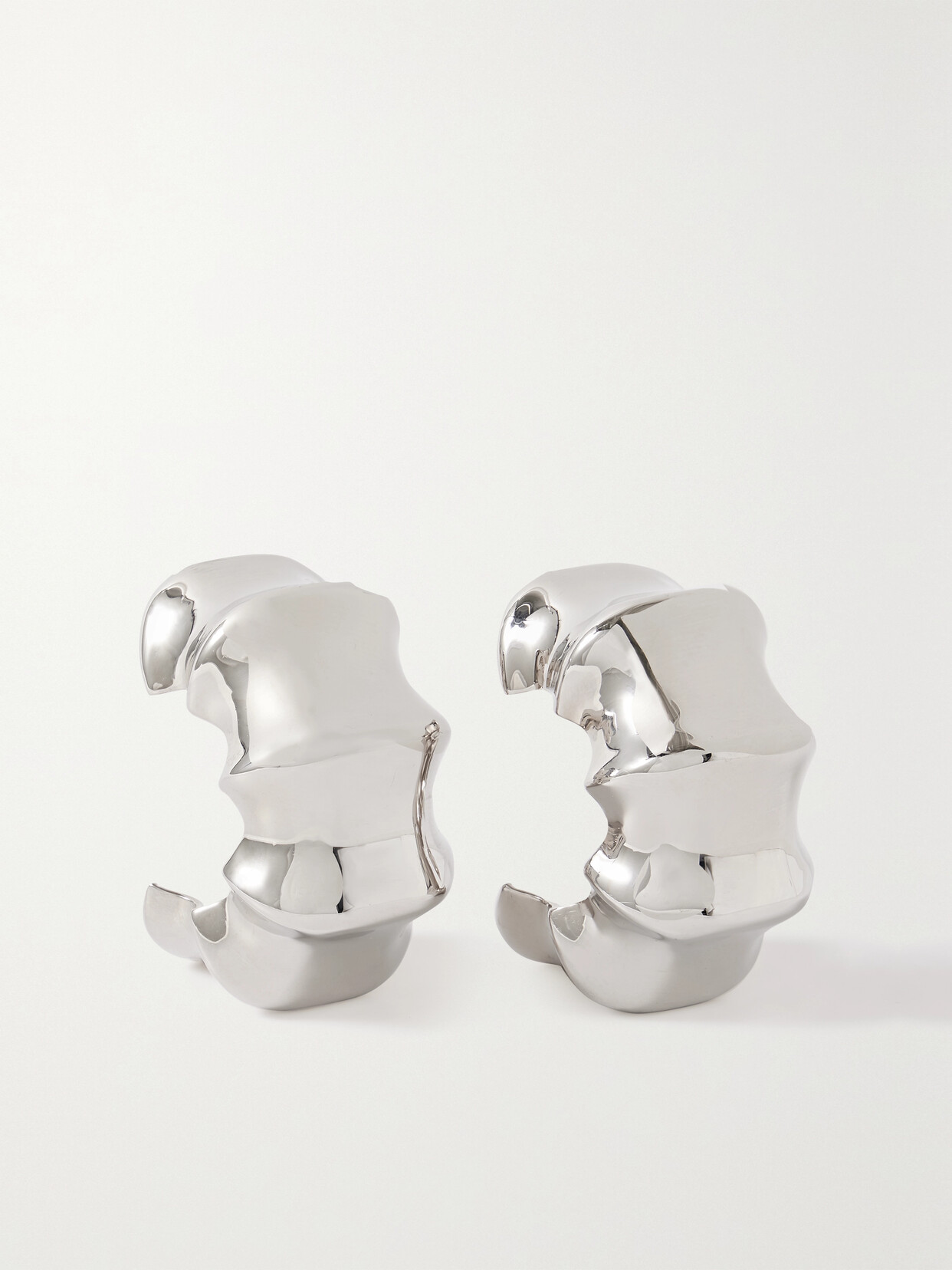 KHAITE JULIUS LOOP SILVER-TONE HOOP EARRINGS