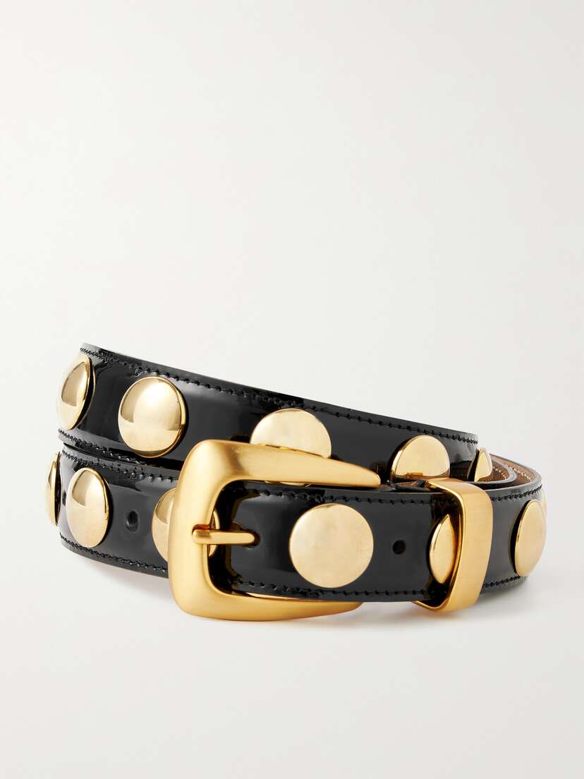 Khaite Benny Studded Patent-leather Belt