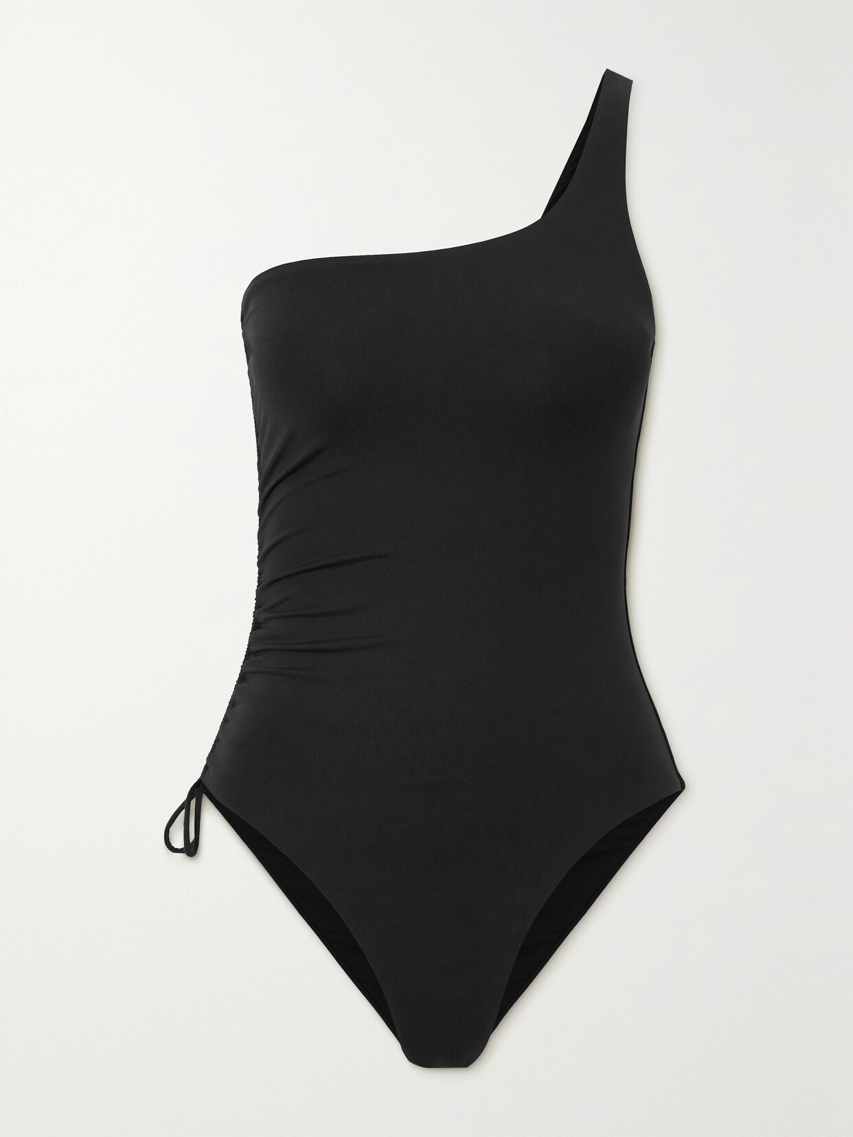 Shop Melissa Odabash Bodrum One-shoulder Tie-detailed Swimsuit In Black