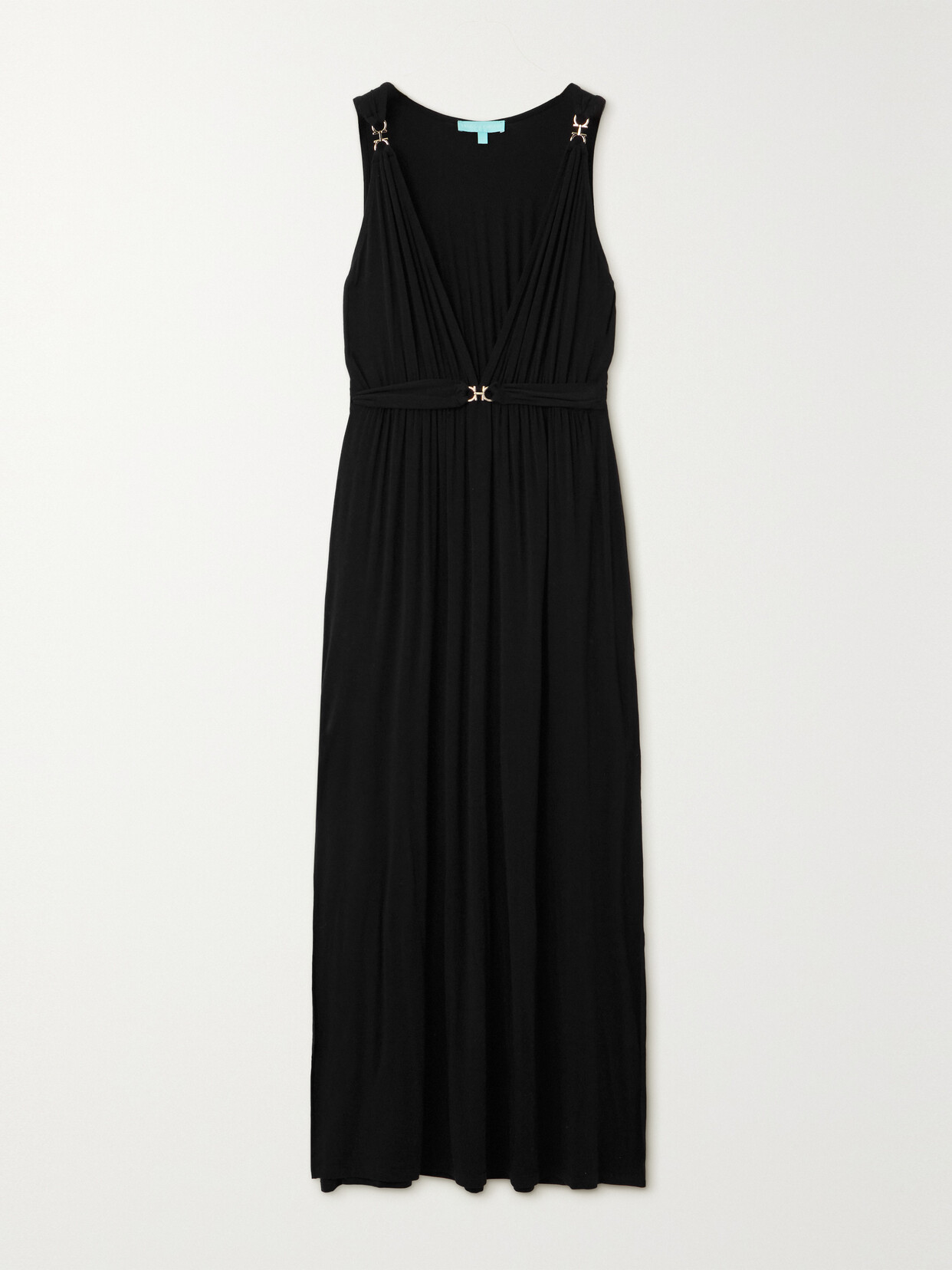 Melissa Odabash Harper Belted Embellished Stretch-jersey Maxi Dress - Black