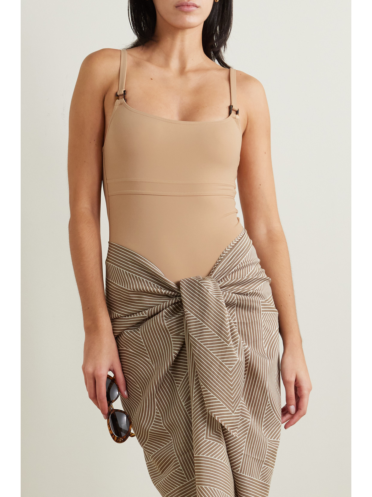 Shop Melissa Odabash St Lucia Swimsuit In Brown