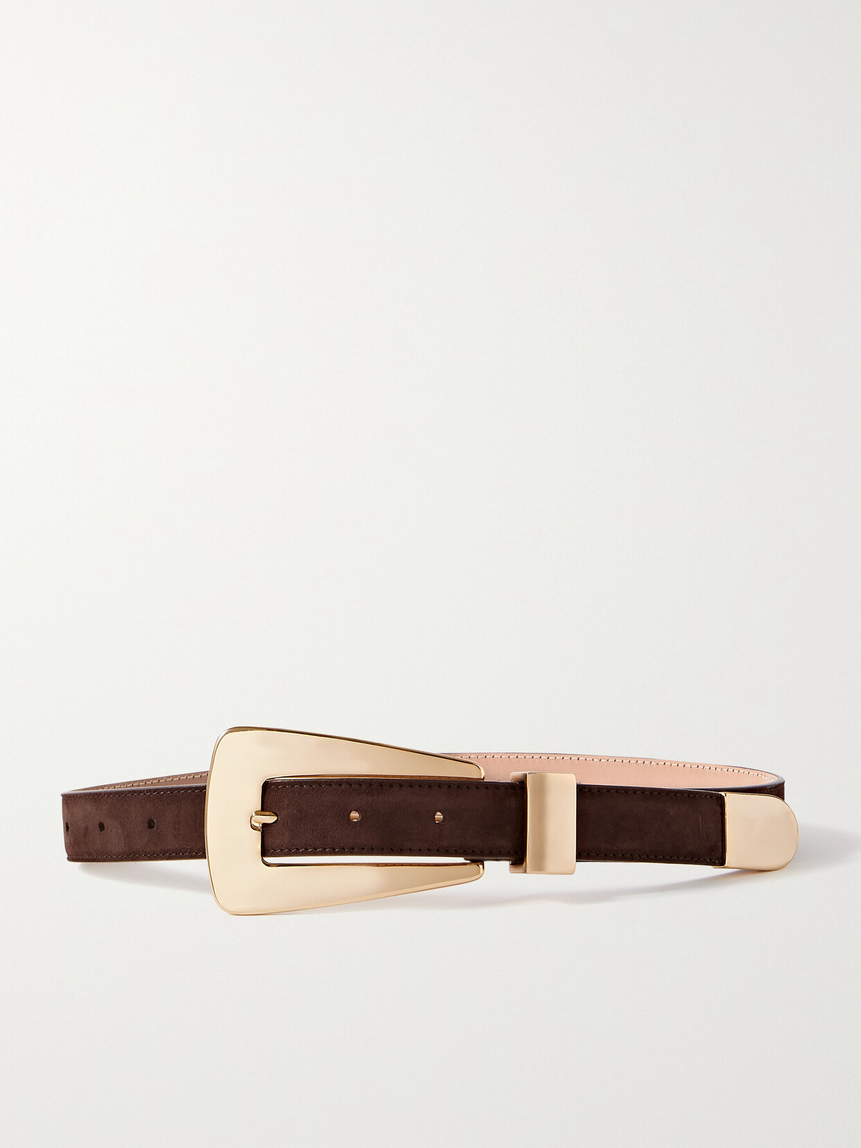 Khaite Lucca Suede Belt In Brown