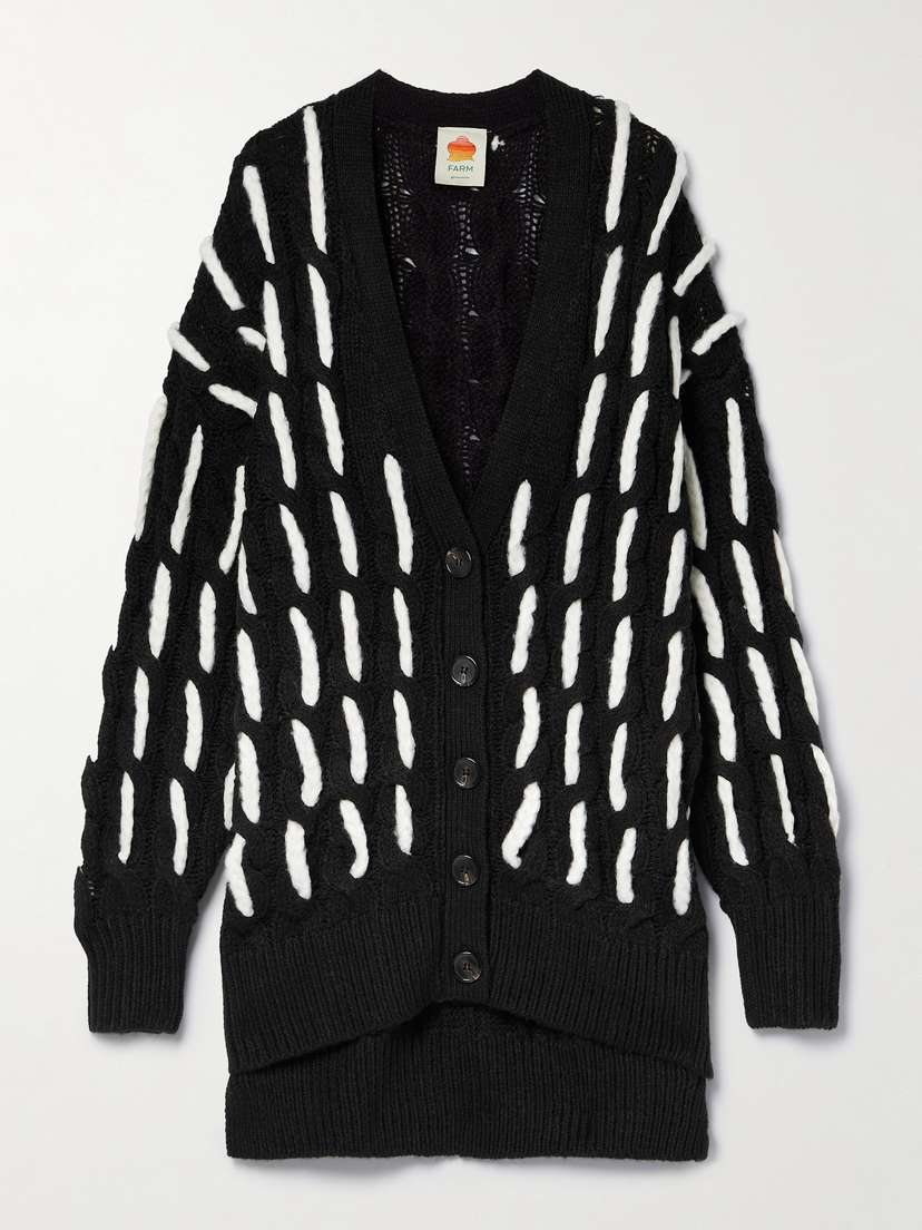 Farm Rio Cable-knit Cardigan - x large