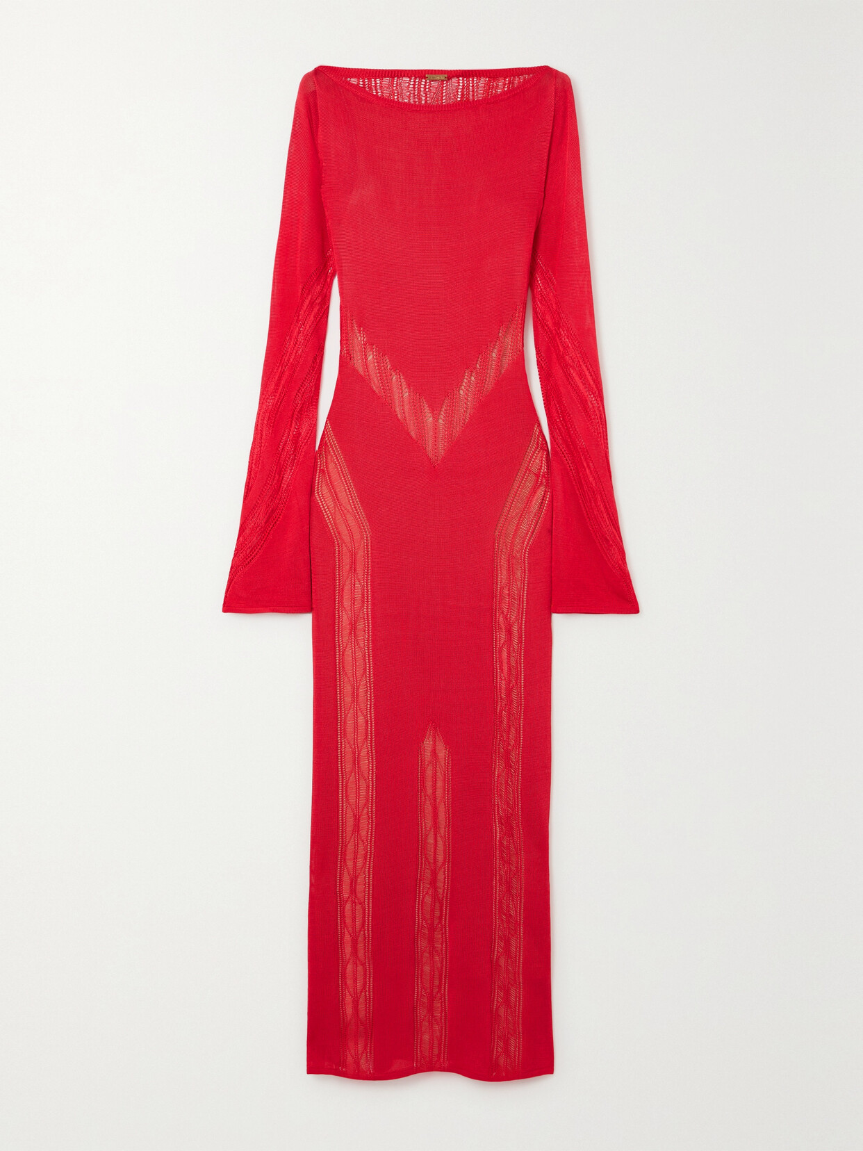 Cult Gaia Kennon Crochet-trimmed Knitted Midi Dress - Red