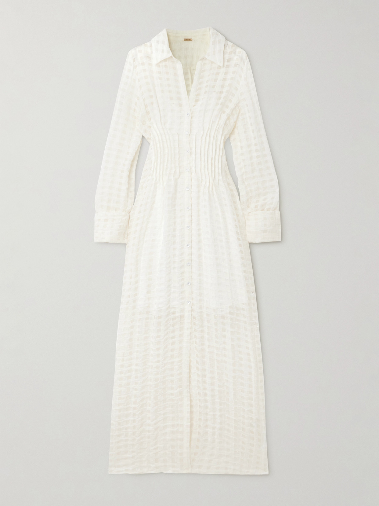 Cult Gaia - Pernille Checked Textured Woven Coverup - Off-white