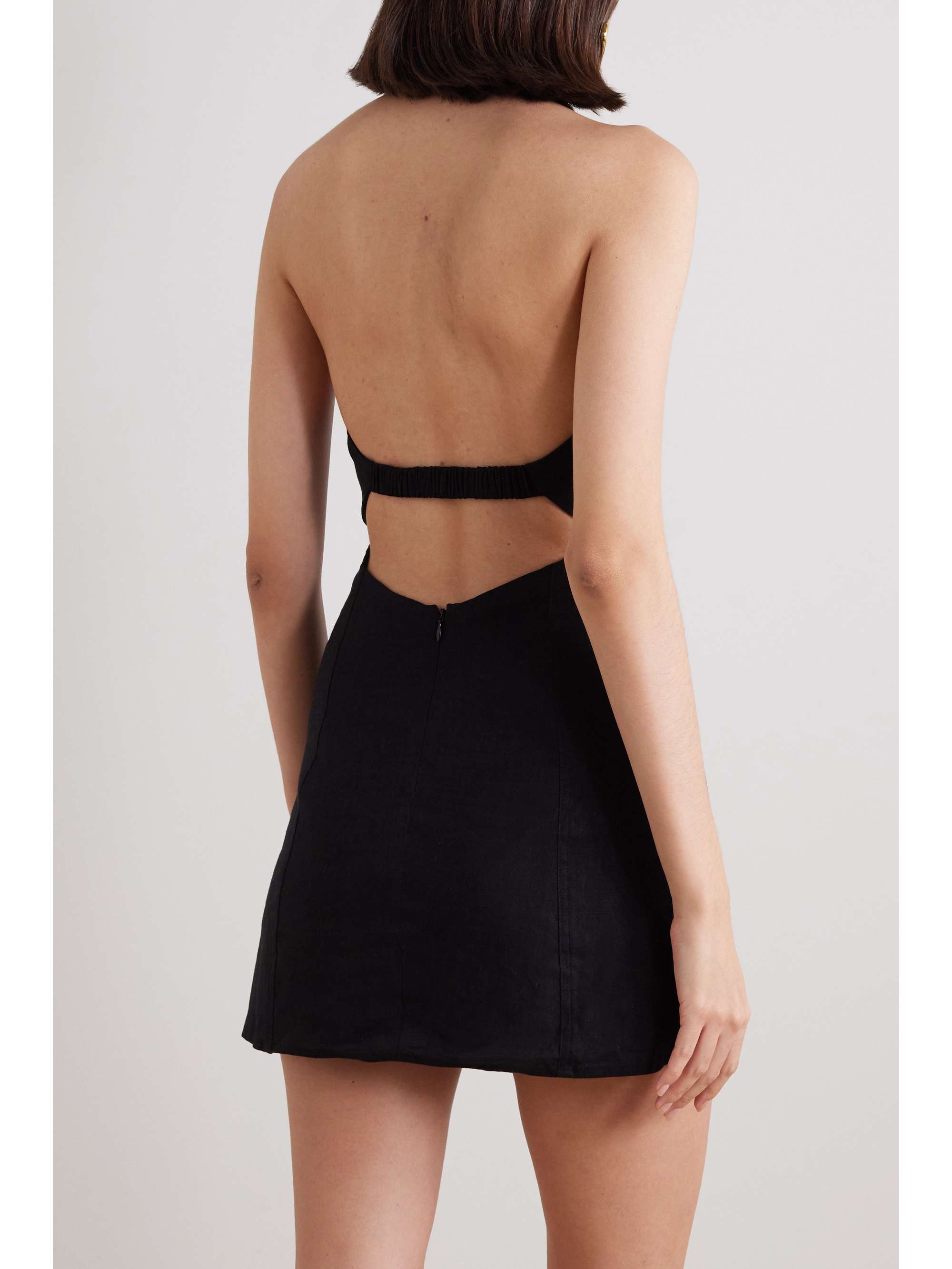 CULT GAIA Rumi cutout linen-blend mini dress