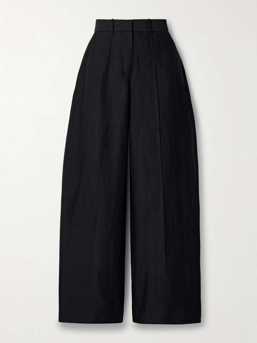 Cult Gaia Janine Textured Woven Wide-leg Pants