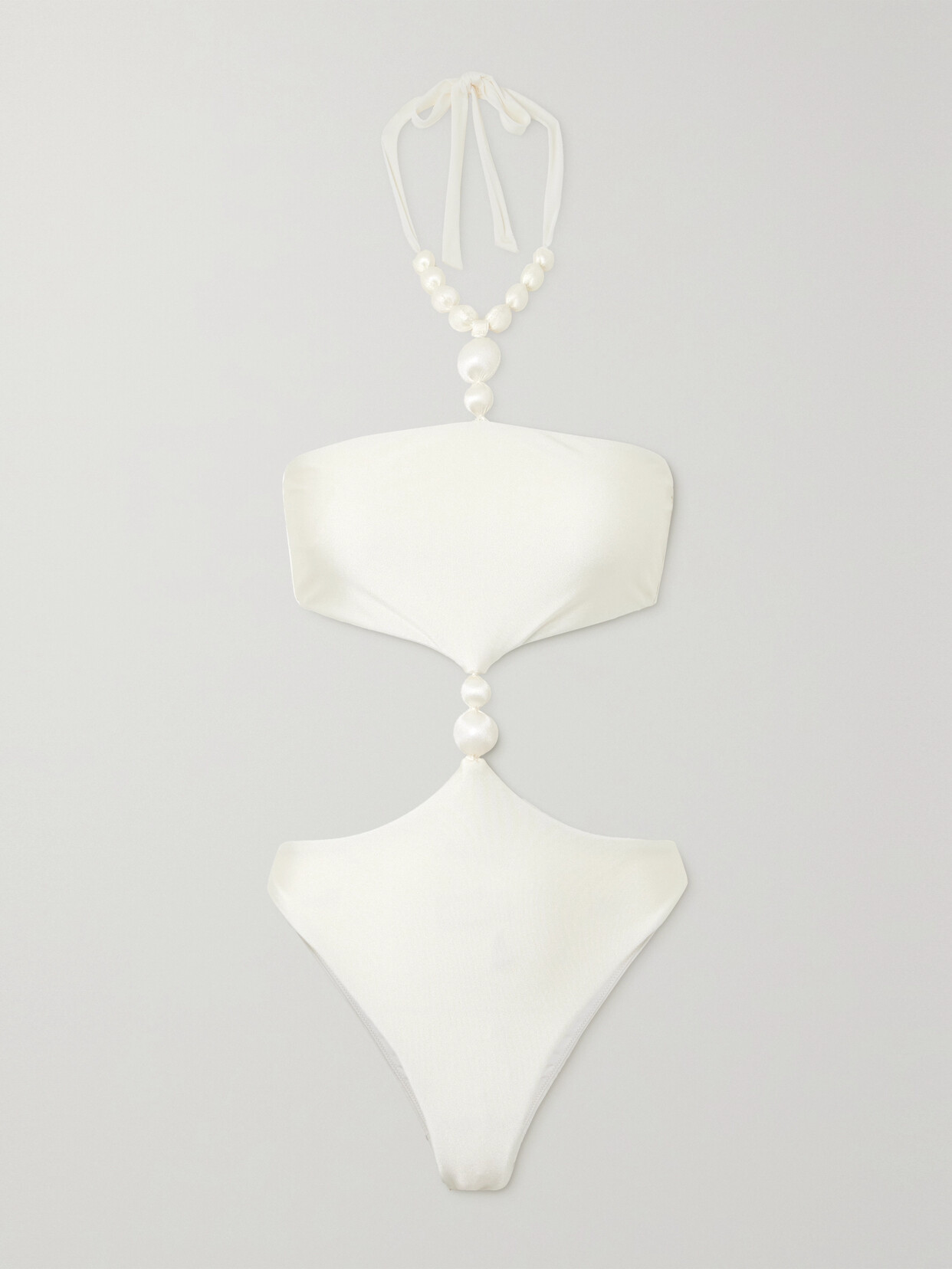 Cult Gaia - Caitriona Embellished Halterneck Swimsuit - Off-white