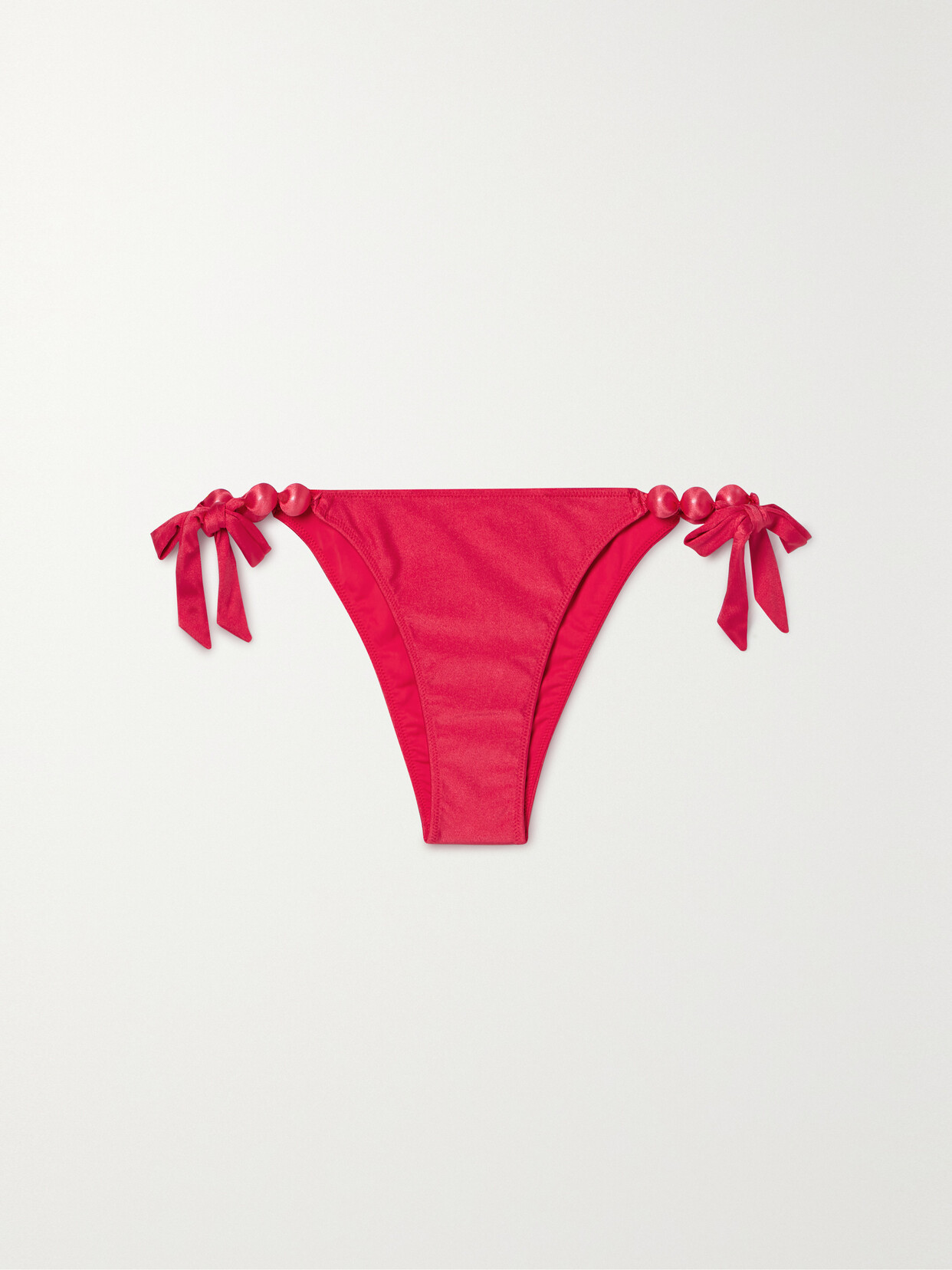 Shop Cult Gaia Euphrasia Embellished Bikini Briefs In Red