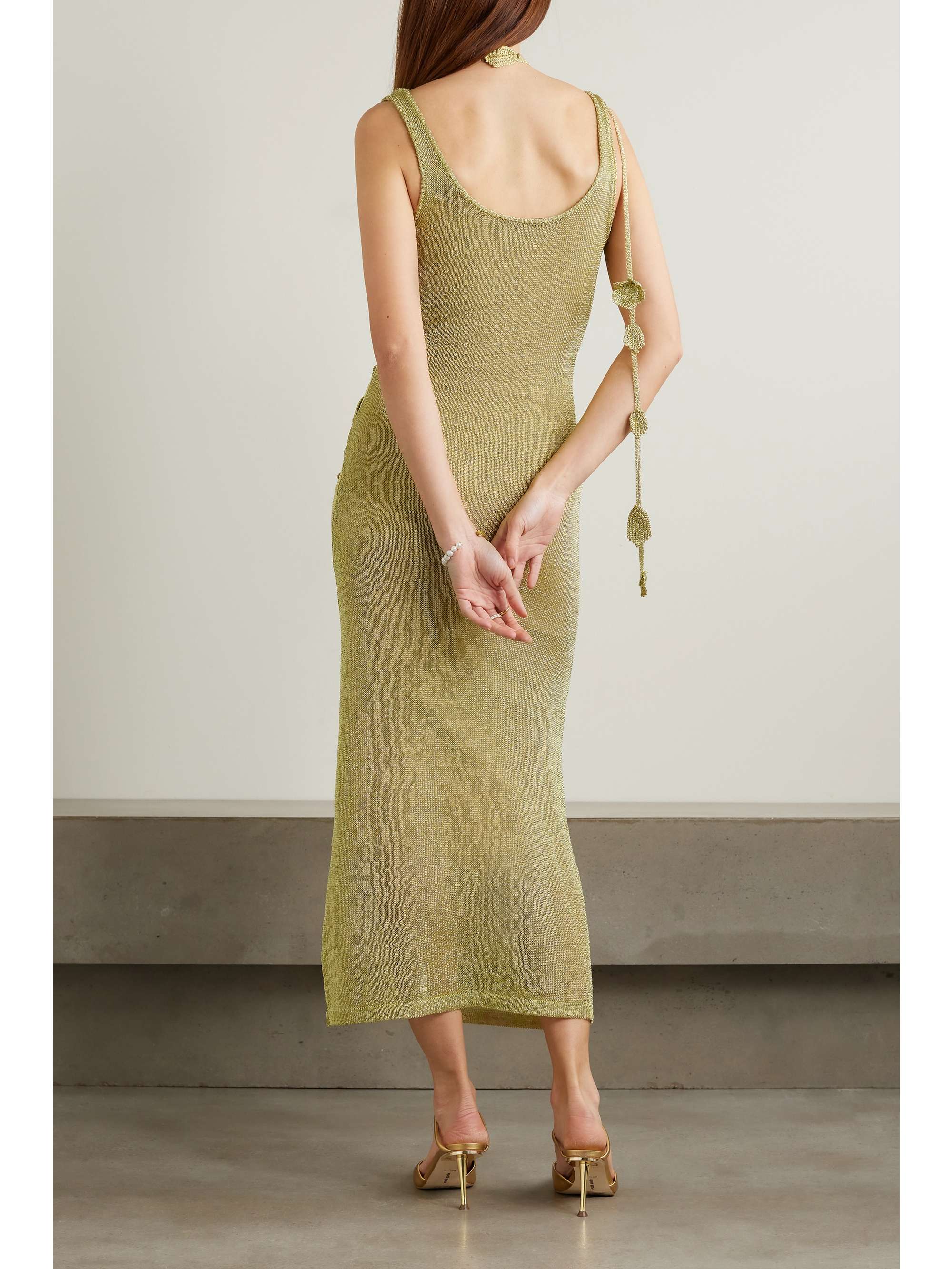 CULT GAIA Pemma appliquéd metallic crochetknit maxi dress NETAPORTER