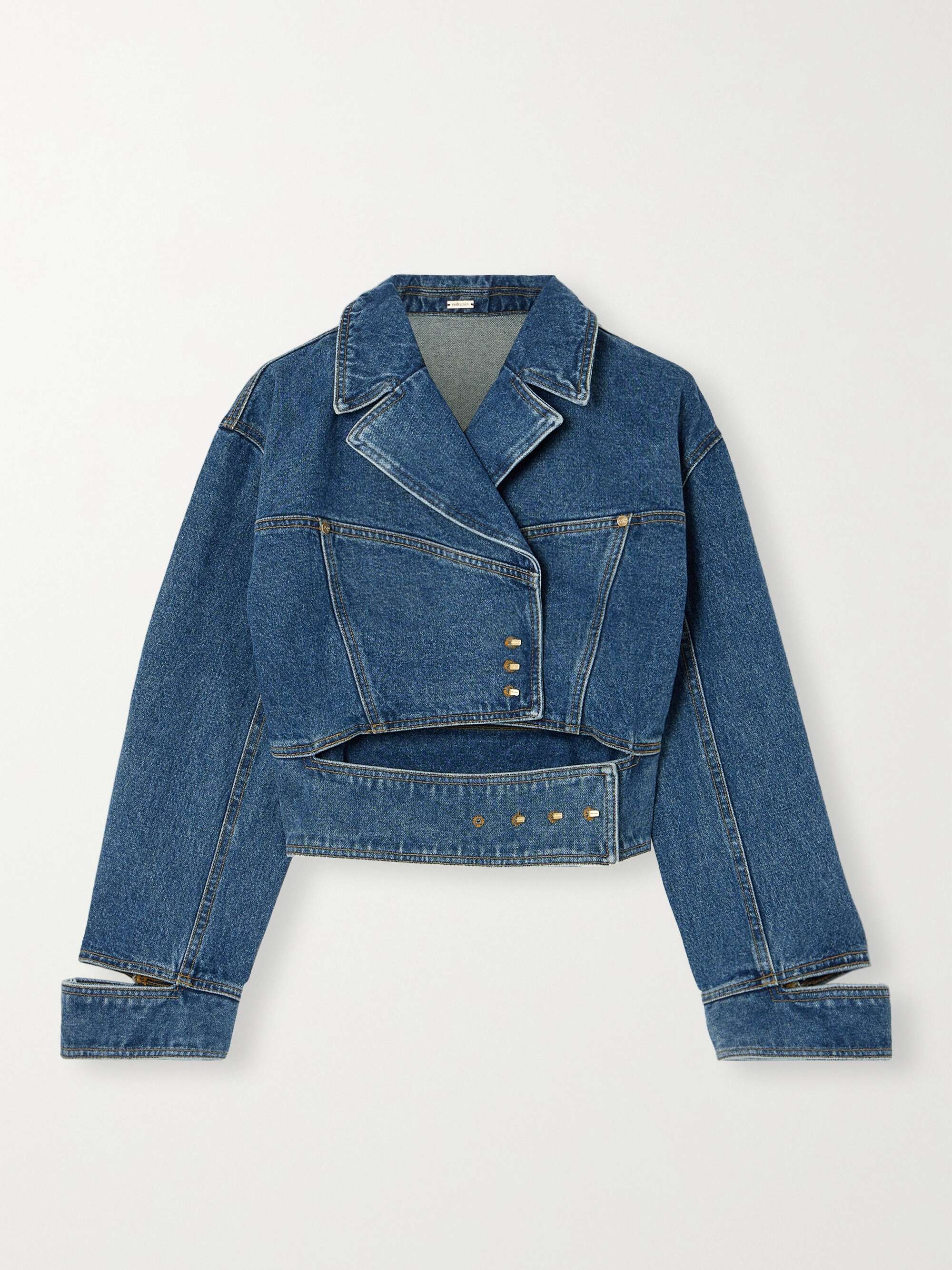 CULT GAIA Georgia cutout denim jacket | NET-A-PORTER