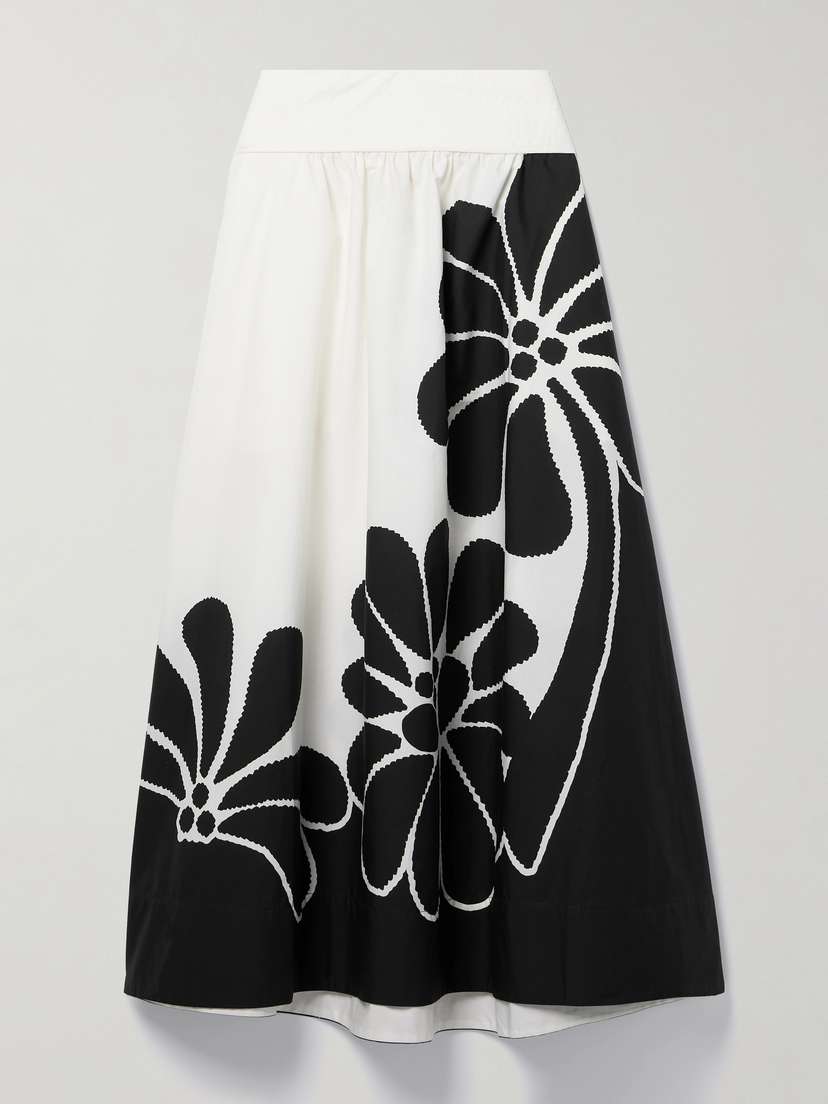 Farm Rio Palermo Floral-print Cotton-poplin Maxi Skirt