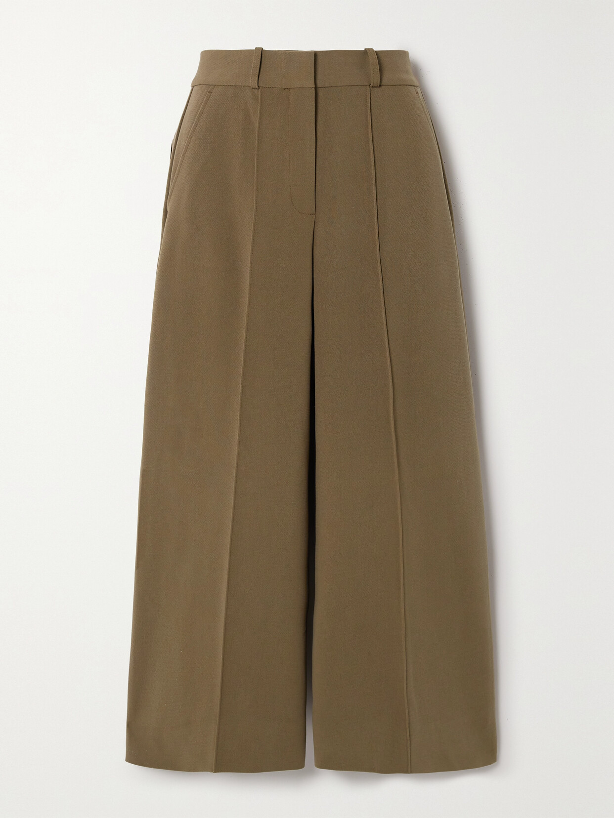 Cult Gaia Caro Cropped Woven Wide-leg Pants In Brown