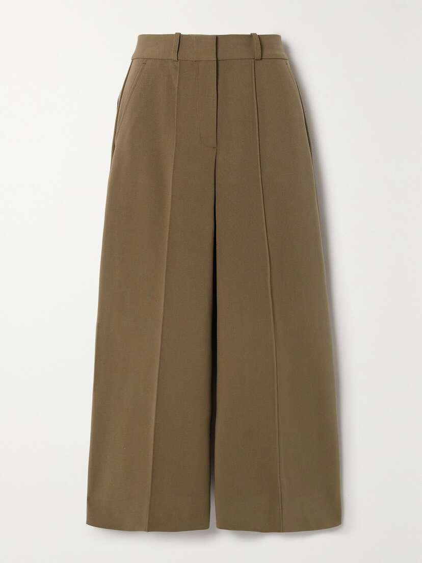 Cult Gaia Caro Cropped Woven Wide-leg Pants