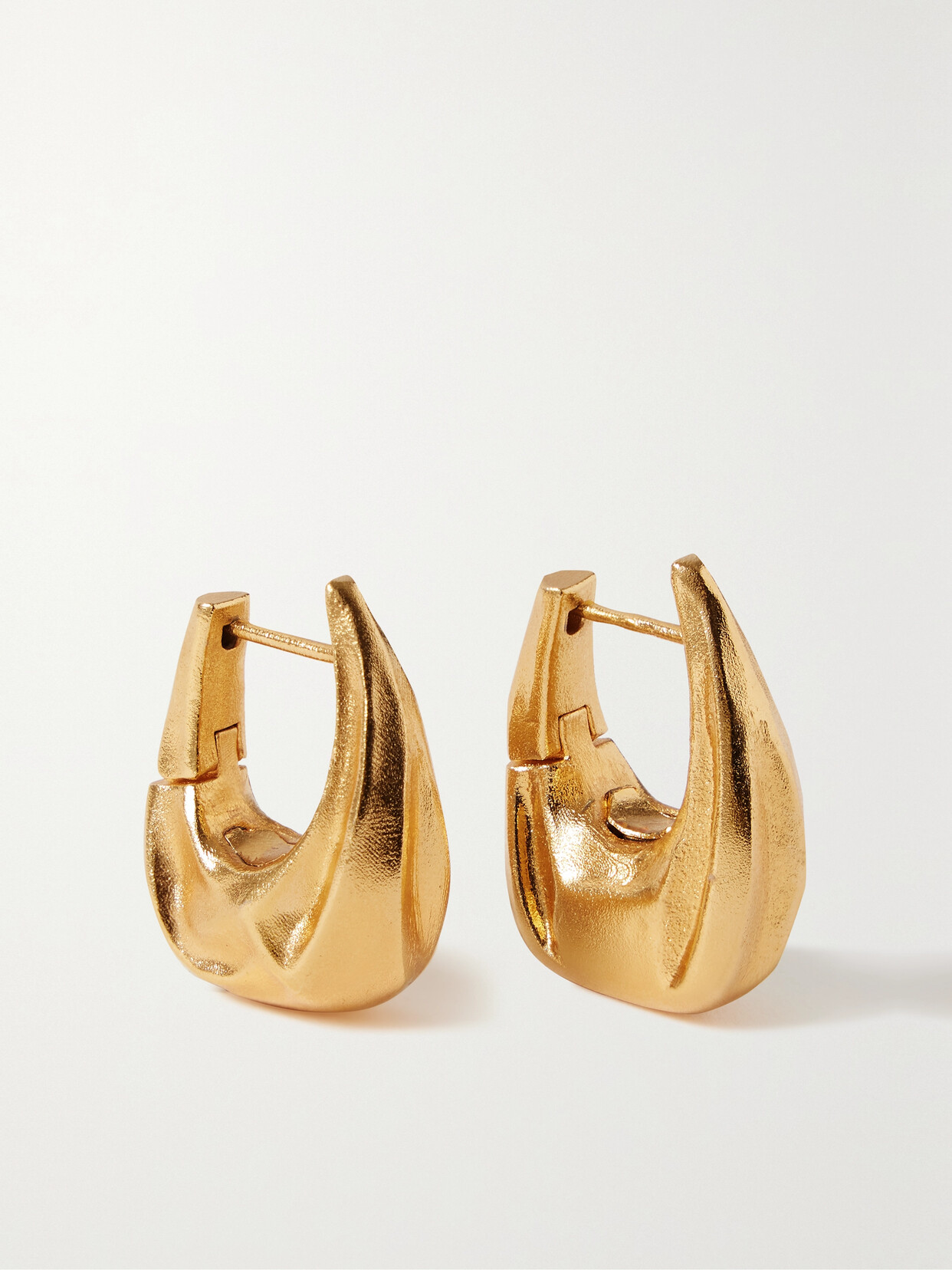 Khaite Olivia Medium 18k Gold-plated Earrings In Gold