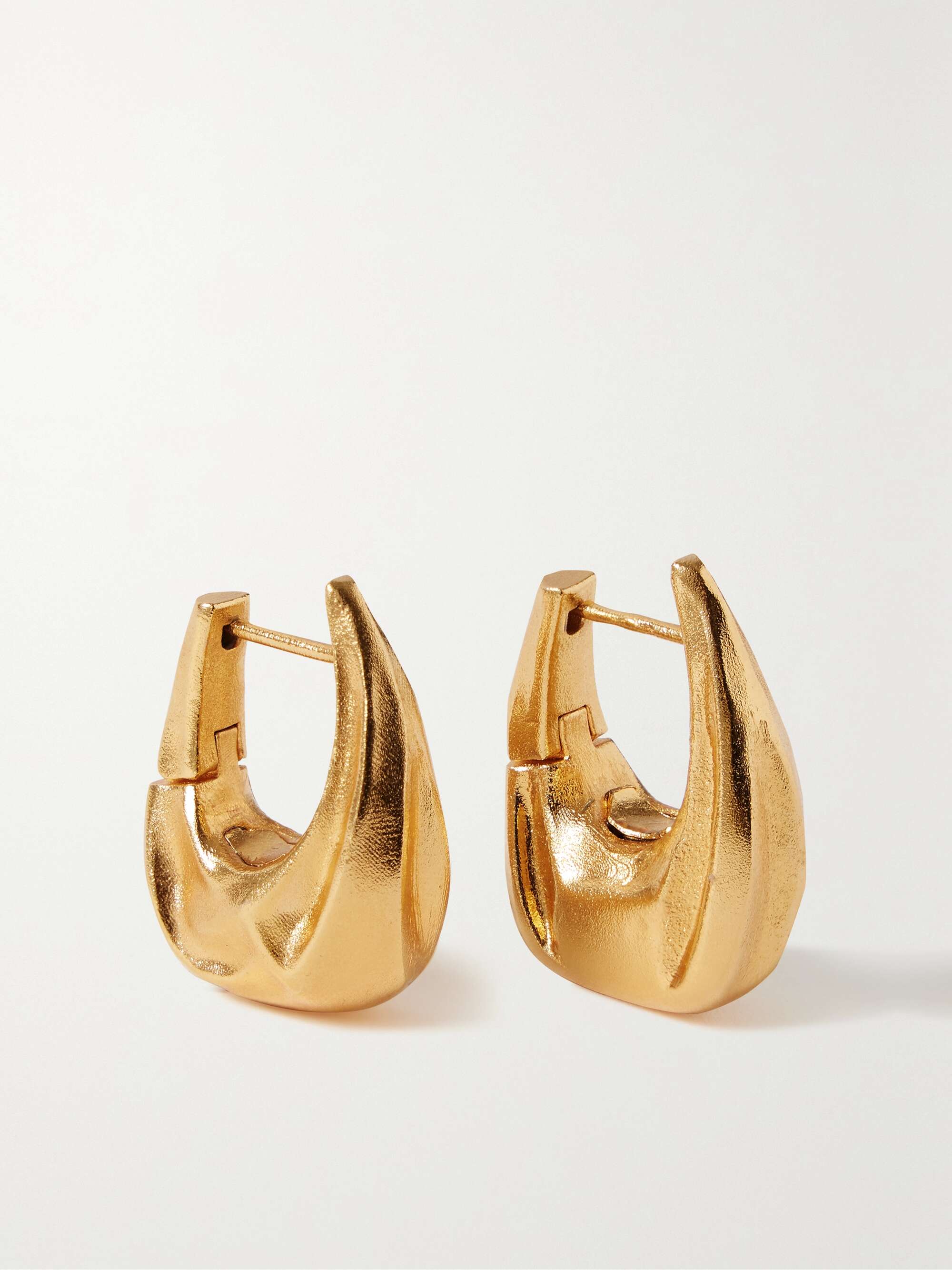 KHAITE Olivia small gold tone hoop earrings NET A PORTER