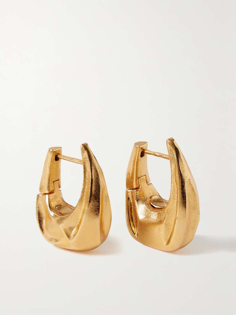 Khaite Olivia Small Gold-tone Hoop Earrings