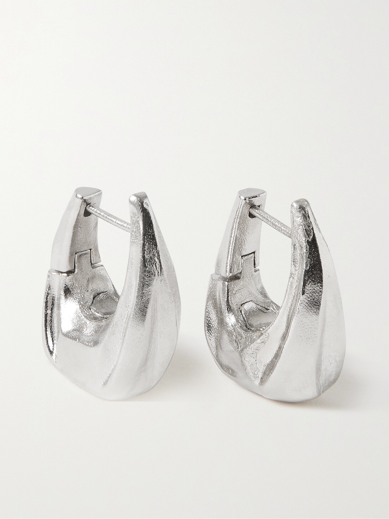 Khaite Olivia Small Silver-tone Hoop Earrings In Metallic