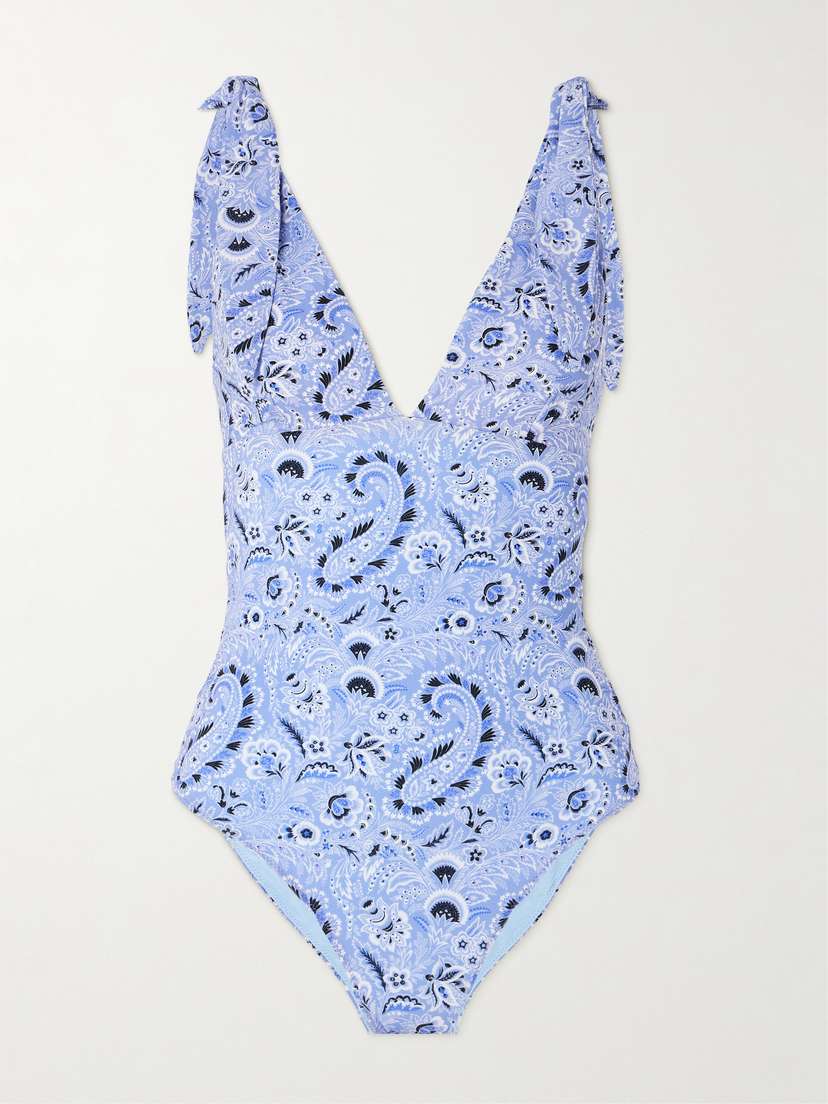 Etro Tie-detailed Paisley-print Swimsuit - x large