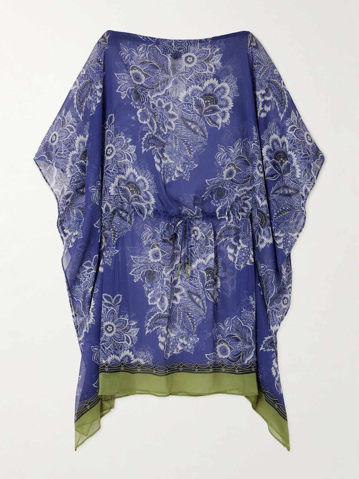 Etro Floral-print Mini Dress Coverup In Blue